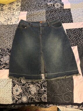 Route 66 Dark Blue Stretch Denim Skirt